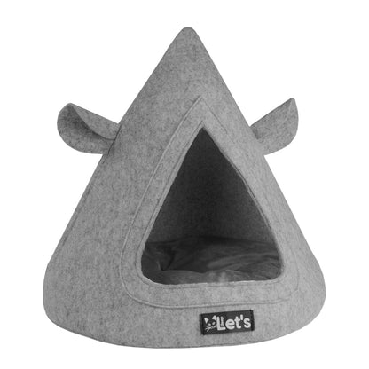 Let's sleep Pet Cave TeePee Grijs