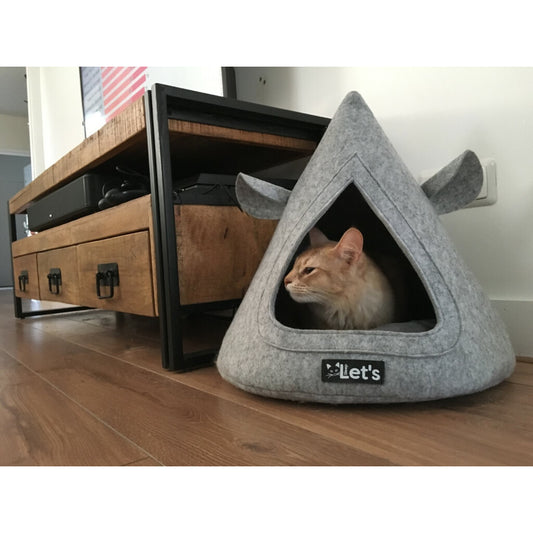 Let's sleep Pet Cave TeePee Grijs