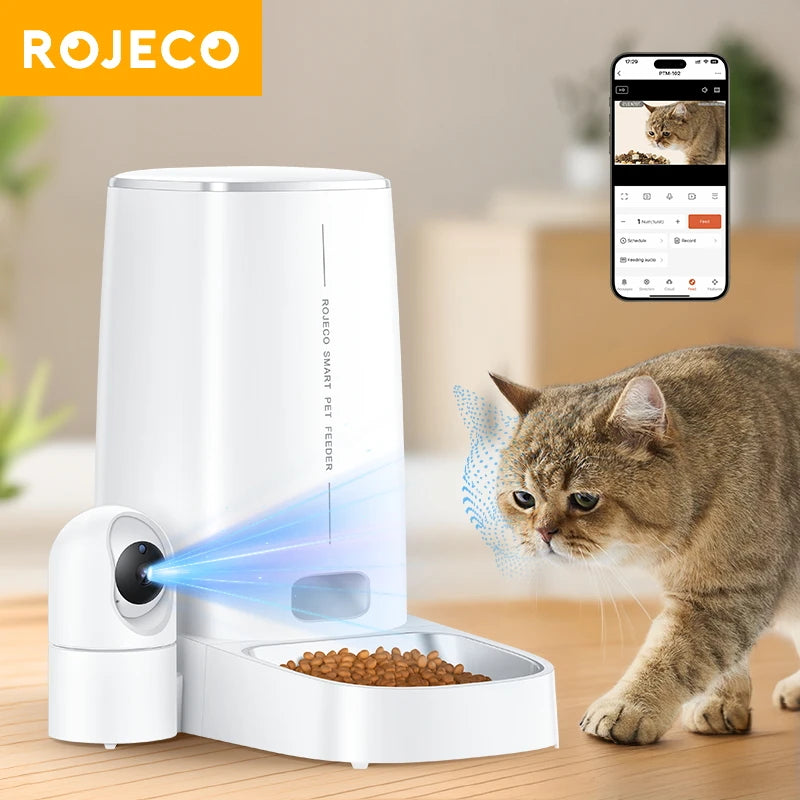 Rojeco SmartFeed 360 – Automatische Kattenvoerbak met 360° Camera & App (4L)