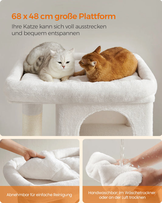 WHselect Comfort Krabpaal – Stabiele Kattenboom met Dubbele Grotten