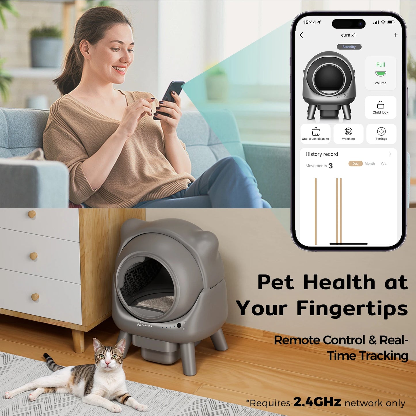 Cura X1 – Automatische Kattenbak met Appbediening