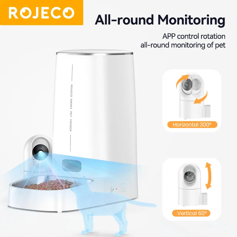 Rojeco SmartFeed 360 – Automatische Kattenvoerbak met 360° Camera & App (4L)