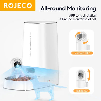 Rojeco SmartFeed 360 – Automatische Kattenvoerbak met 360° Camera & App (4L)